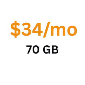 $34/mo 70 GB